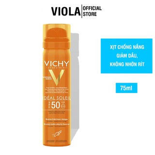 Xịt chống nắng Vichy Ideal Soleil SPF50 Haute Protection giảm dầu, không nhờn rít 75ml