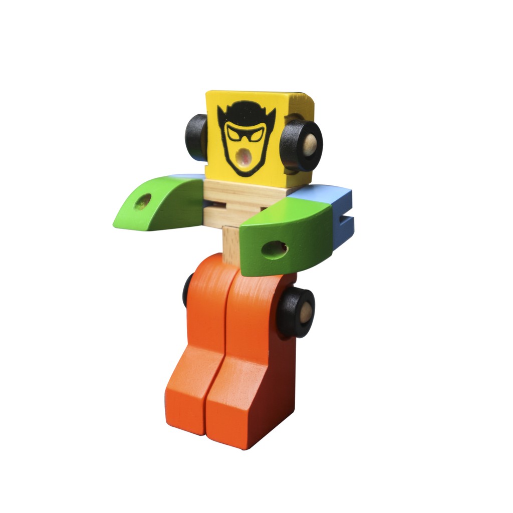 Đồ chơi gỗ Xe biến hình robot Winwintoys 65052