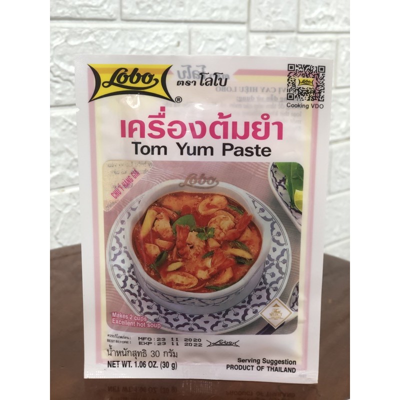 Gia vị lẩu Thái Lan Tom Yum hiệu Lobo vị Chua - Cay