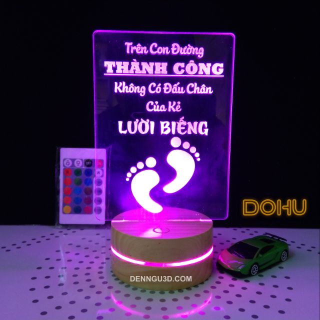 Đèn Để Bàn Tạo Động Lực Mã DOHU17 “Trên Con Đường Thành Công...” 16 Màu Kèm Điều Khiển Và Dây Cáp (Có Video)