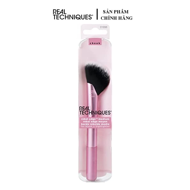 Cọ Đa Năng Highlight Má Hồng Và Phủ Phấn Real Techniques Cheek Rebel Edge Medium Blush + Highlighter Brush