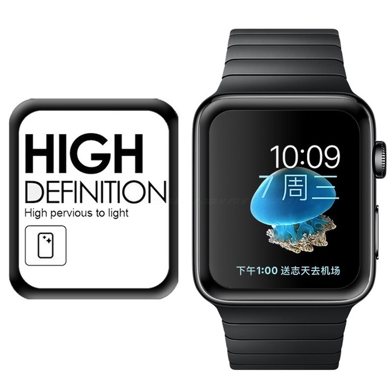 Kính Cường Lực 9H Bảo Vệ Toàn Màn Hình Viền Cong Cho Apple Watch 49mm 44mm 40mm 41mm 45mm Band Series 8 Ultra 7 6 5 1 2 3 HD Edge