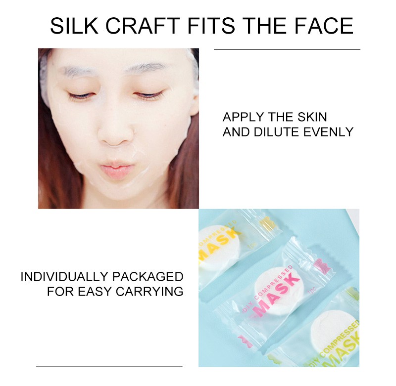 Silk Compression Mask Ultra-thin Compression Mask Paper Beauty DIY Mask 30 X Comprimido Portátil Diy Máscara Facial Máscara De Papel De Seda De Compressão 20PCS Facial Cotton Compressed Masque Disposable Wrapped Masks Sheets Tablets for DIY Skin Care Non