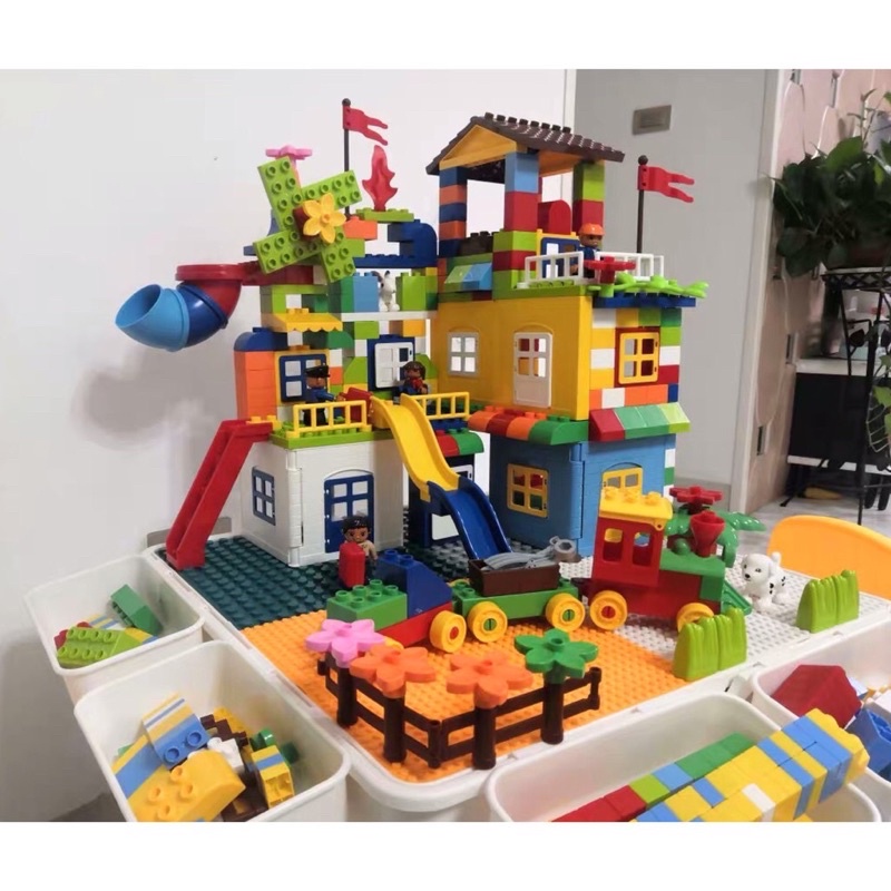 Đồ chơi xếp hình lâu đài size lego Duplo , mô hình xây dựng lắp ráp cho bé thoả sức sáng tạo phát triển tư duy