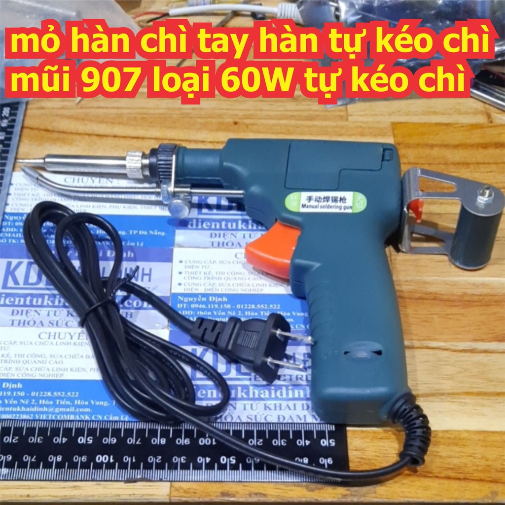 mỏ hàn chì tay hàn tự kéo chì mũi 907 loại 60W tự kéo chì kde2372