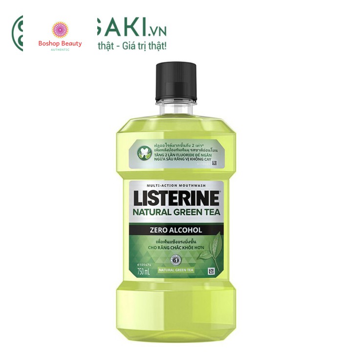 [Mã giảm mỹ phẩm chính hãng] Nước Súc Miệng Trà Xanh Ngừa Sâu Răng Listerine Natural Green Tea Zero Alcohol Multi-Action