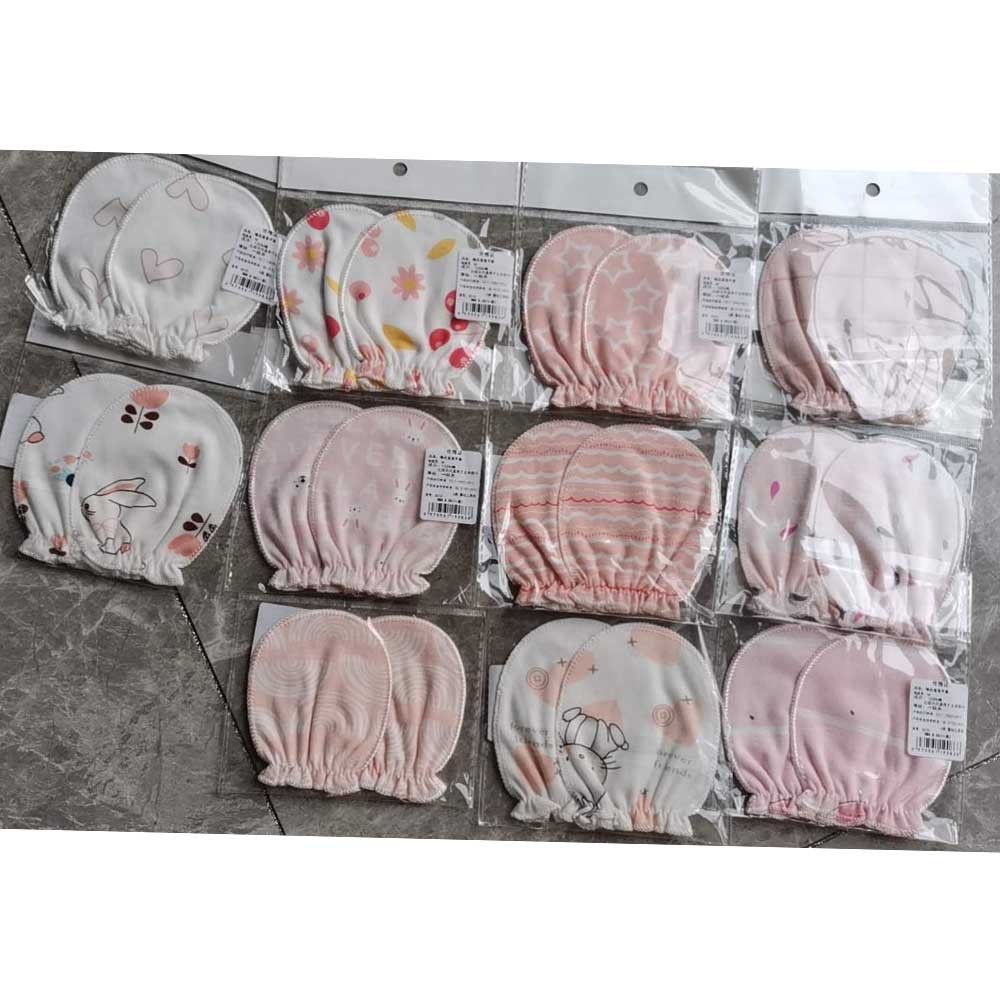 Bộ 5 đôi găng tay bằng cotton mềm mại có thể tái sử dụng cho bé 0-3 tháng tuổi