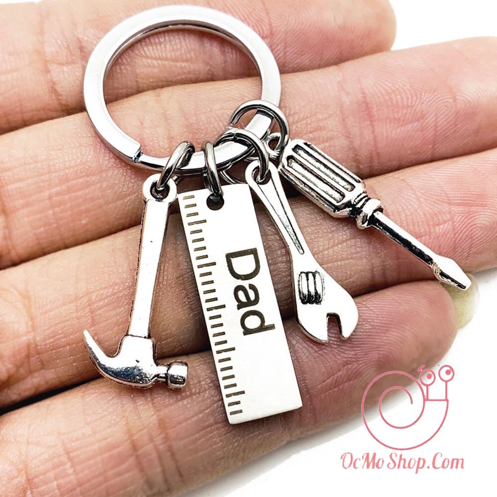 Móc khóa kim loại hình dụng cụ cơ khí Dad cao cấp