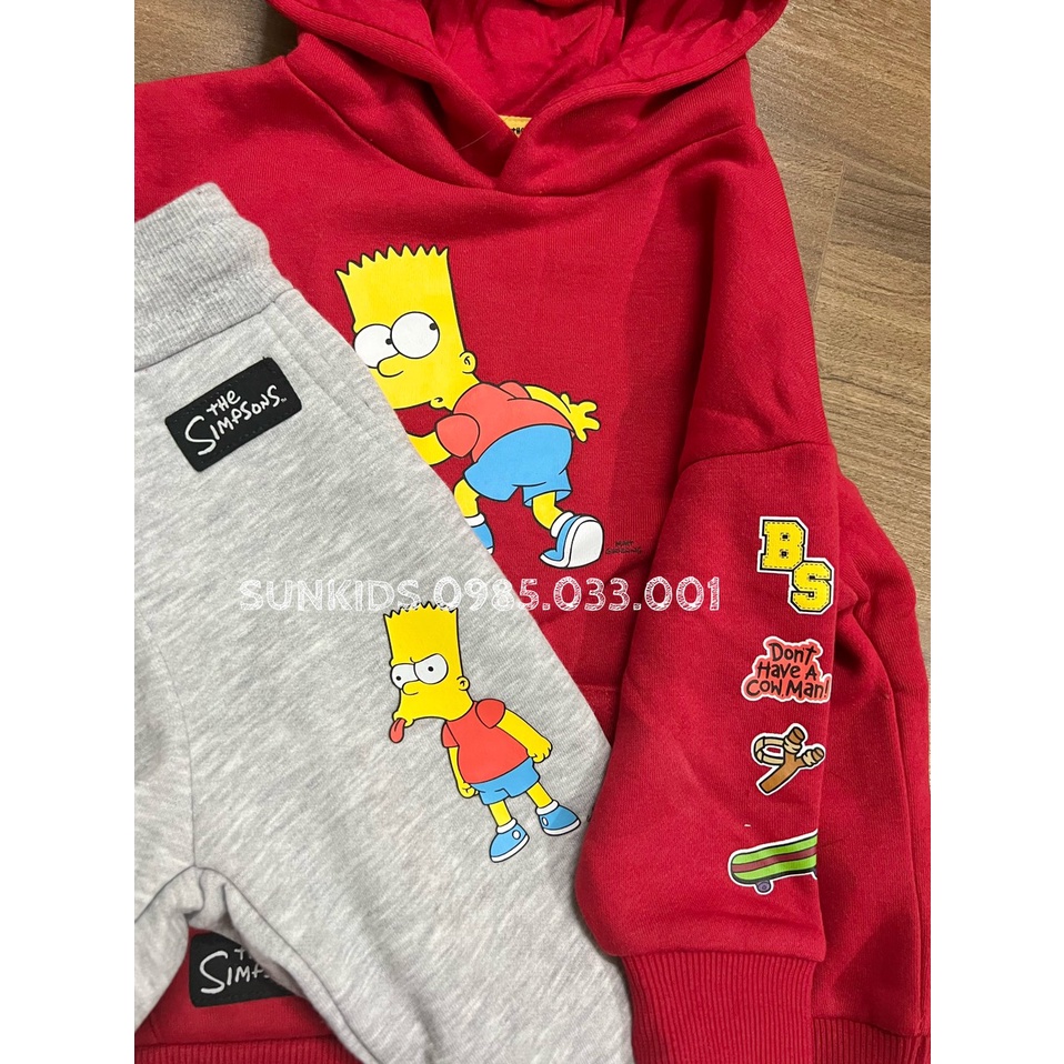 Bộ thu đông bé trai The Simpsons đỏ