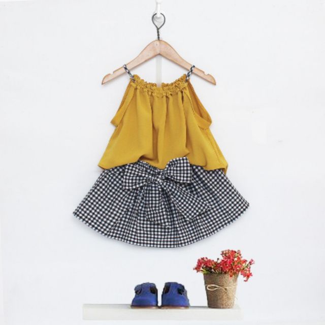 Set áo lụa tơ tằm+ váy thô mềm