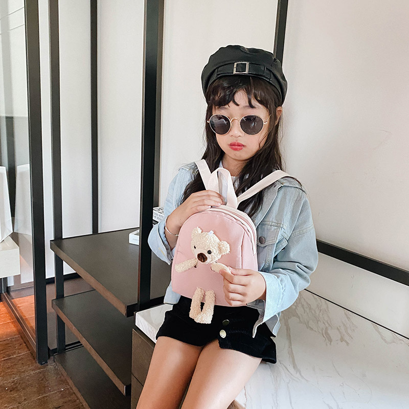 Balo mini gắn gấu bông phong cách Hàn Quốc dễ thương