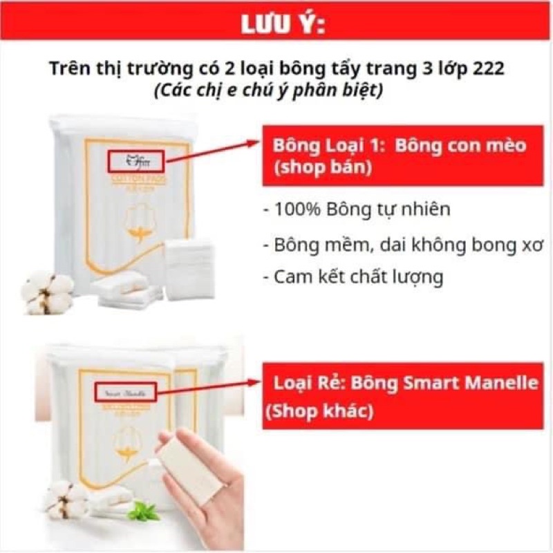 Bông Tẩy Trang 3 Lớp Cotton Pads 222Miếng - Nội Địa Trung