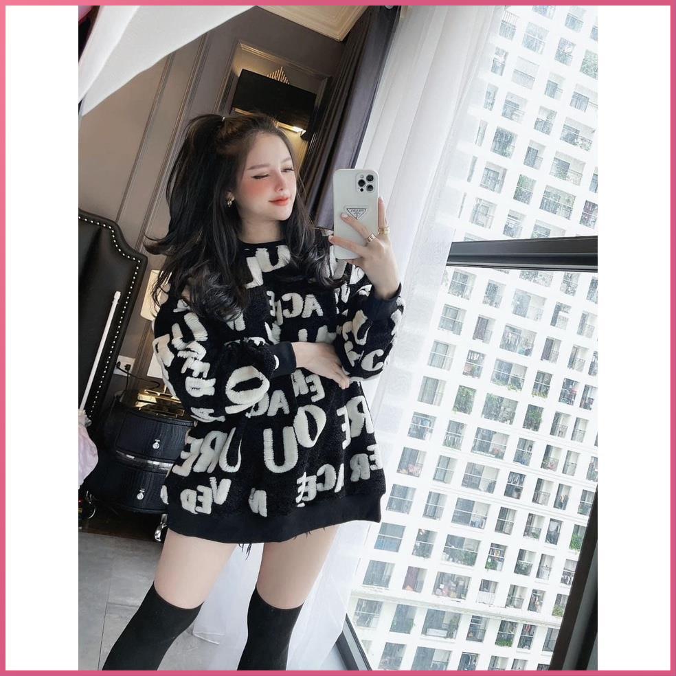 Áo len nữ form rông ANVI áo len tay dài dáng rộng chữ xù bông nhiều màu dày đẹp thời trang nữ mua đông xuân dưới 70kg . | BigBuy360 - bigbuy360.vn