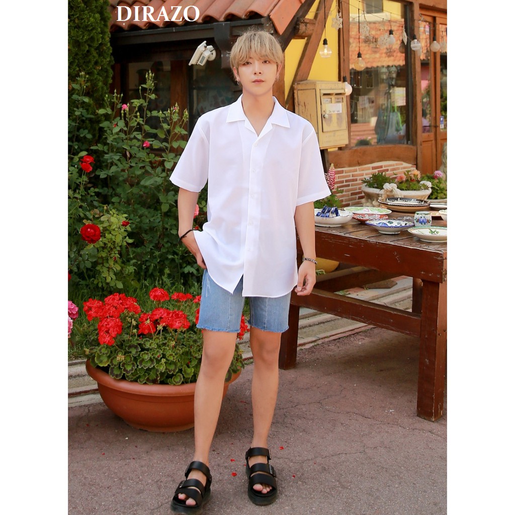 SƠ MI UNISEX CỔ VEST tay ngắn 5 màu- DIRAZO