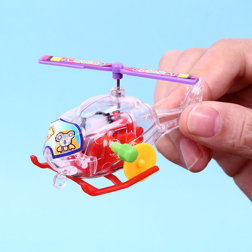 Đồ Chơi Mô Hình Máy Bay Mini Trong Suốt Lên Dây Cót Dễ Thương Cho Bé