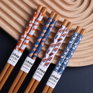 Set 8 đôi đũa gỗ hoạ tiết Nhật Bản