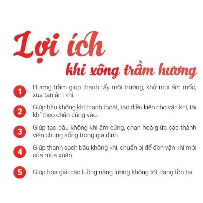 100 Nụ Trầm Hương  Trầm Nụ Thái Lan Tẩy Uế, Xông Phòng (Kèm Chén Đốt)