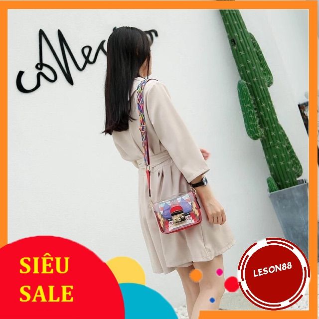 SALE Combo: Túi hoạ tiết 2in1 trong suốt hot hit và 1c vòng choker - DR99