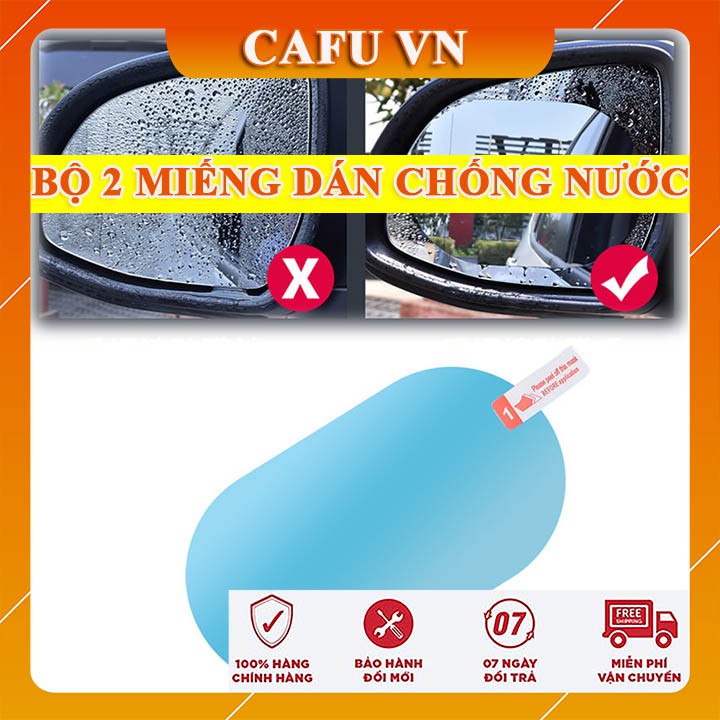 Bộ 2 miếng dán chống nước dán gương ô tô chống bám nước - CAFU VN