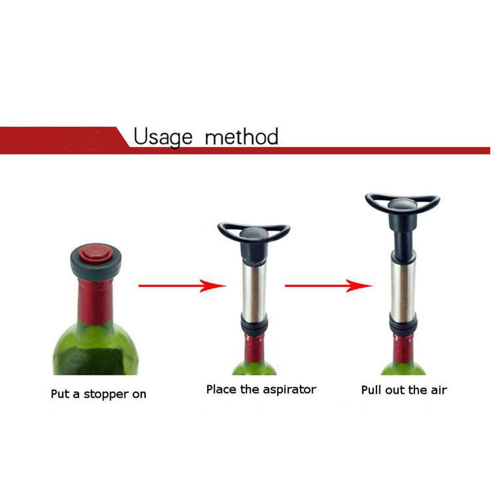 Bộ dụng cụ bơm hút chân không + 2 nút đậy bảo quản chai rượu vang