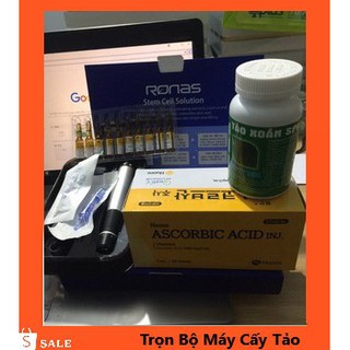 Trọn Bộ Cấy Tảo Nano Gồm Máy Dr Pen A1 Không Tích Điện + Tảo Xoắn Vĩnh An+ 10 VITAMIN C + 5 KIM NANO
