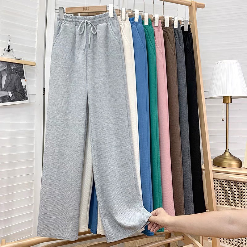 [ Loại Đẹp ] Quần ống rộng nữ chất tổ ong, cạp cao mặc tôn dáng, siêu xinh, kiểu dáng hàn quốc, đi học đi chơi, đi làm