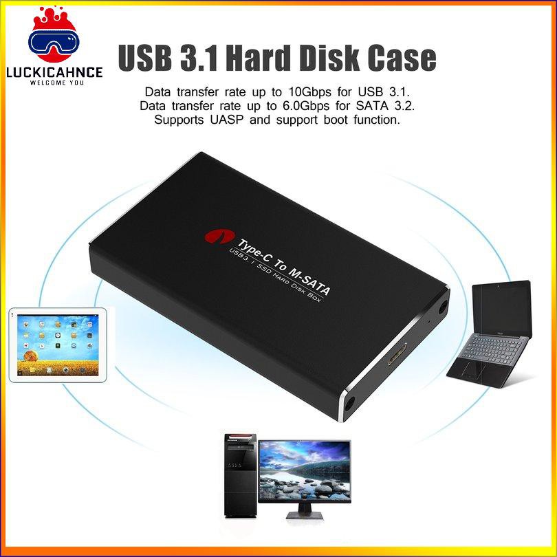 Hộp Đựng Ổ Cứng Ngoài Ssd Hdd Chuyển Đổi Type-C Sang Msata Usb 3.1 Ốp | BigBuy360 - bigbuy360.vn