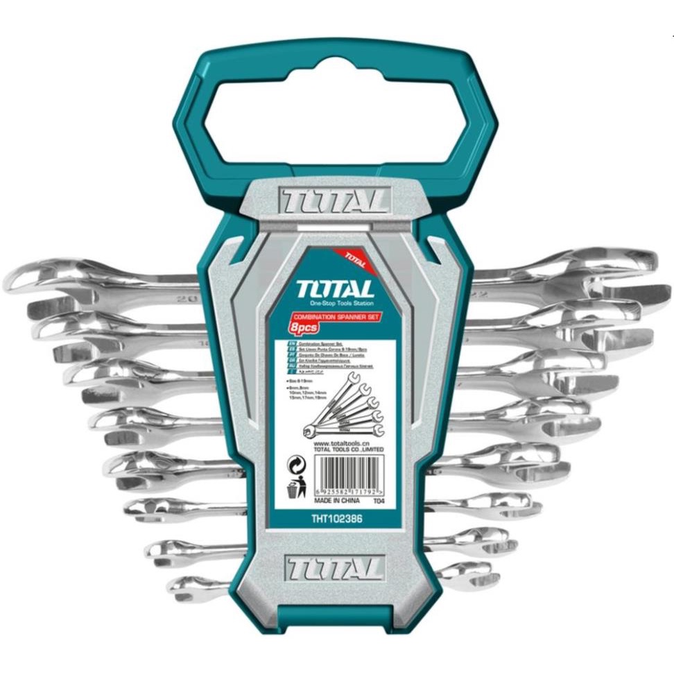6-22mm Bộ cờ lê 2 đầu miệng 8 chi tiết Total THT102386