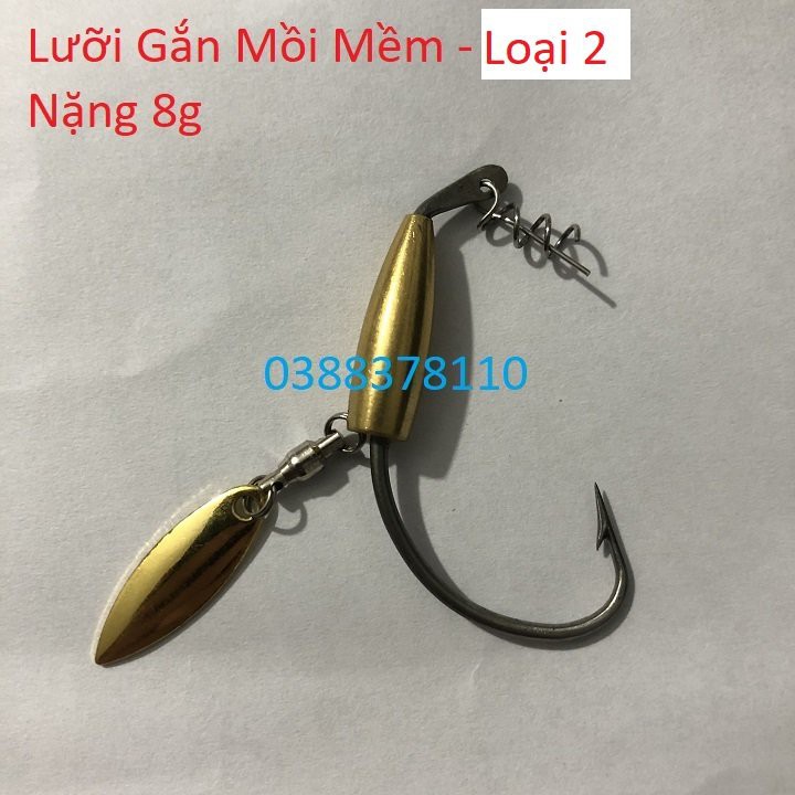 Lưỡi Gắn Mồi Mềm Câu Lure, Lưỡi Câu Cá Giả - L12