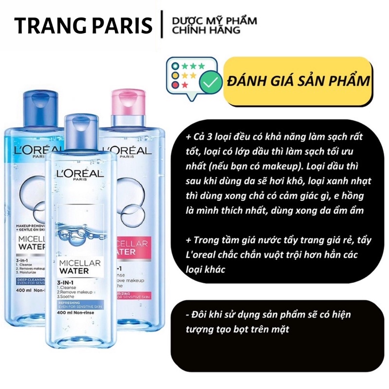 [Chuẩn auth 100%, đủ bill, đi air ✈️] NƯỚC TẨY TRANG LOREAL