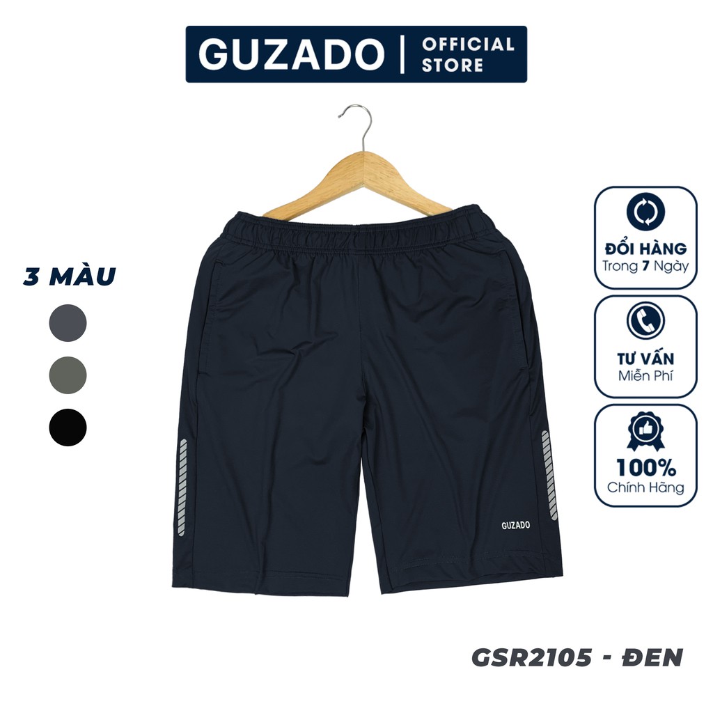 Quần Short Nam Thể Thao Cao Cấp Guzado, Chất Đũi Mềm Mịn, Chống Nhăn Nhàu, Thoải Mái Vận Động GSR05