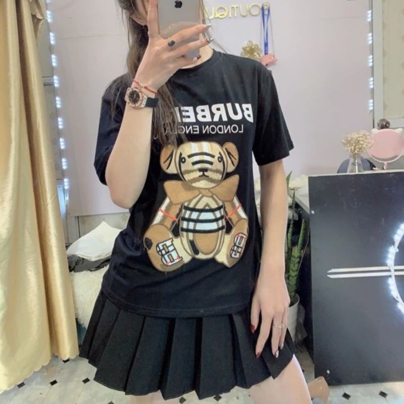 Áo thun burberry thêu chuẩn qc