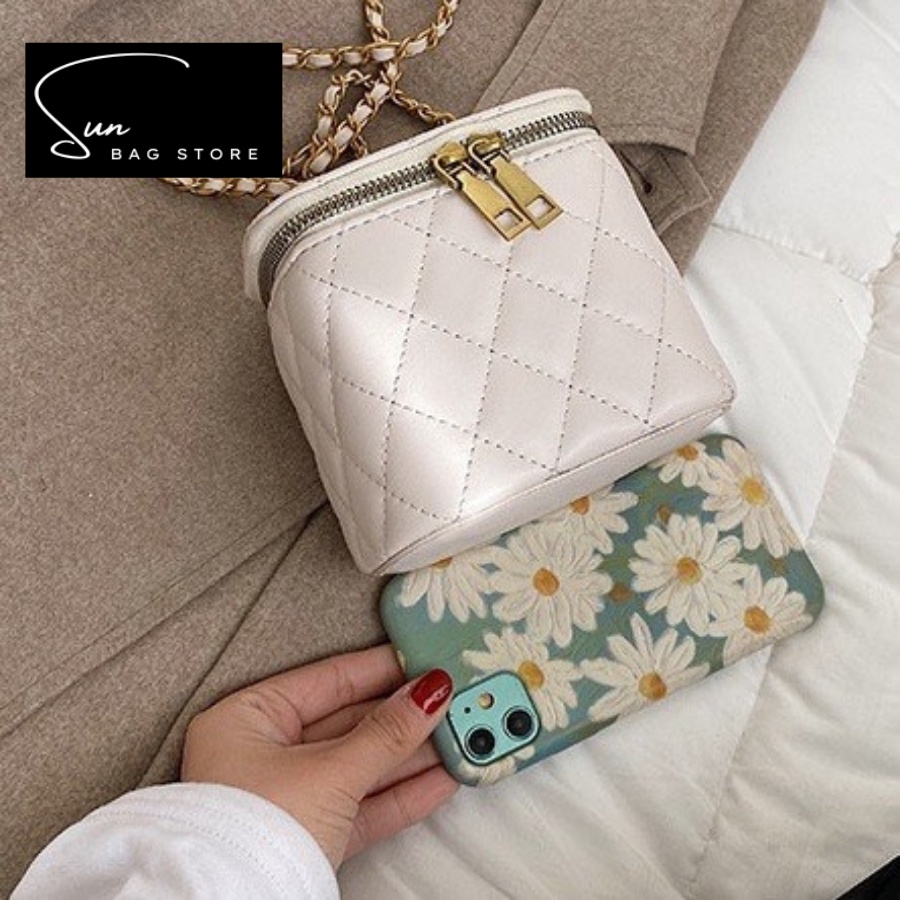 Túi xách nữ đeo chéo, đeo vai, cốp đi chơi, đi học, da đẹp, thời trang cao cấp size 12cm SB229