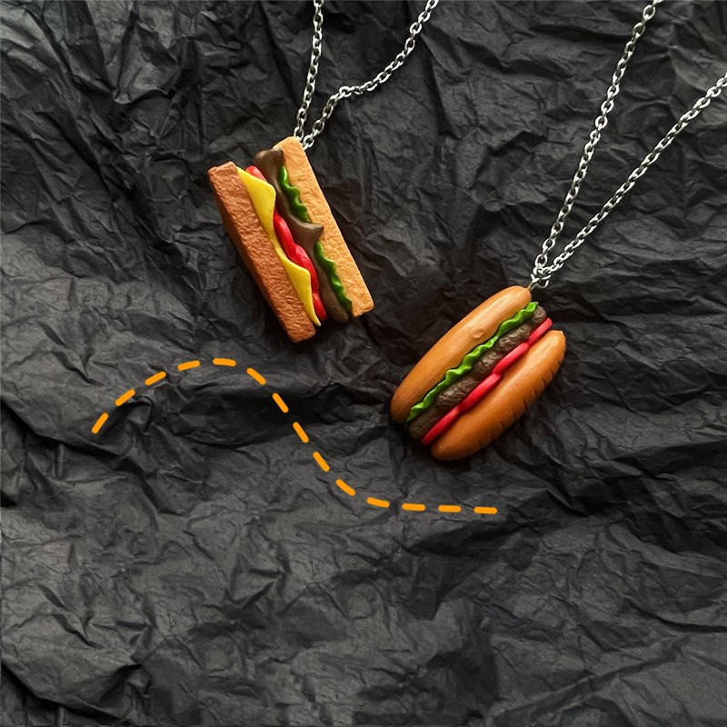 Vòng cổ Mặt Hình Bánh Sandwich Đôi Cánh Phong Cách Hàn Quốc Đơn Giản Sáng Tạo