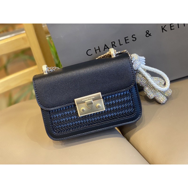 Túi da sần pha đan cói size 19 hàng QC cao cấp