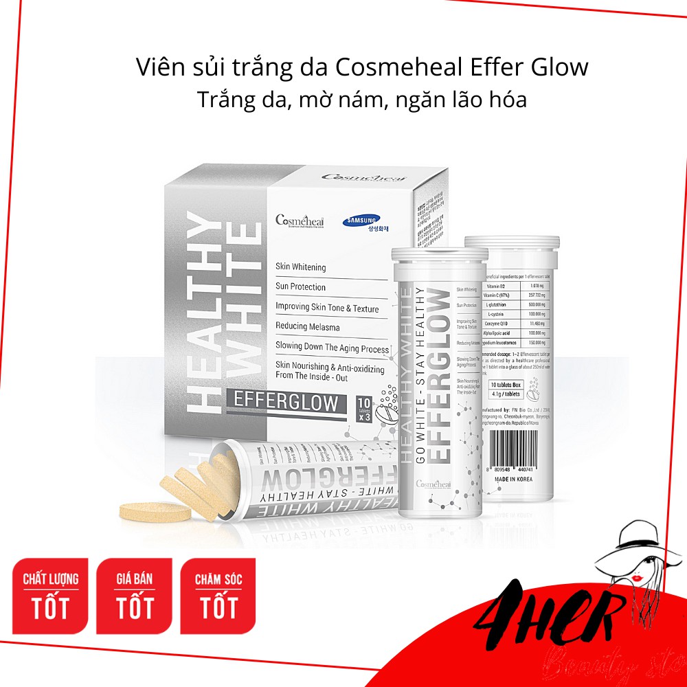 Viên sủi trắng da Cosmeheal Heathy White Efferglow