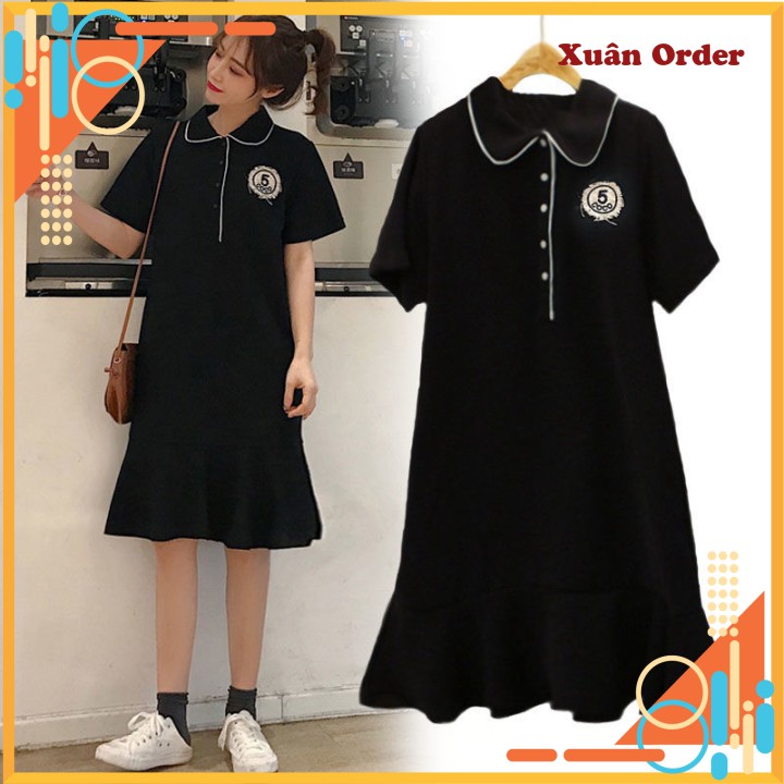 (Order 7-12 ngày, bigsize L-4XL) Váy Cổ Yếm Nữ Mùa Hè Phiên Bản Hàn Quốc Váy Bà Bầu Béo Mm Che Bụng Và Váy Thun Mỏng Đuô