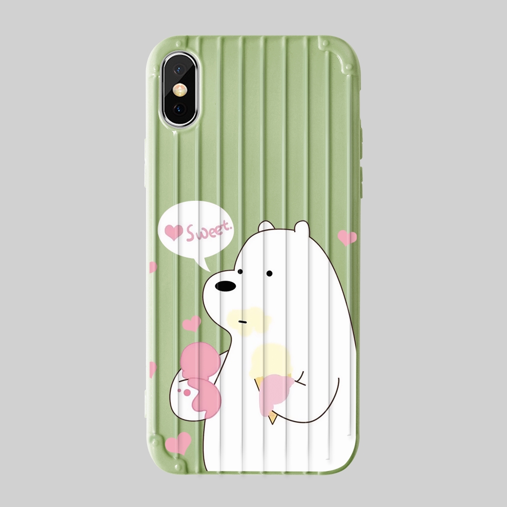 Ốp điện thoại silicone vân nổi in hình gấu dễ thương cho Iphone 6/7/8/6s/6sp/6p/7p/8p/X/XS/XR/XS MAX | BigBuy360 - bigbuy360.vn