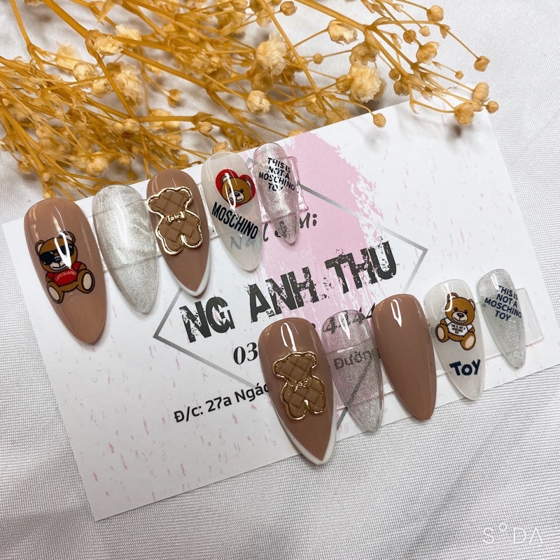 nail box gấu nâu