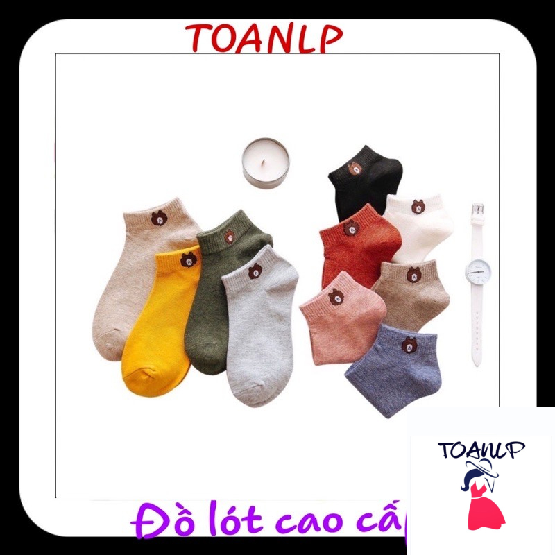 Combo 3 đôi tất Gấu cổ ngắn brown [ 2-3 ĐT]