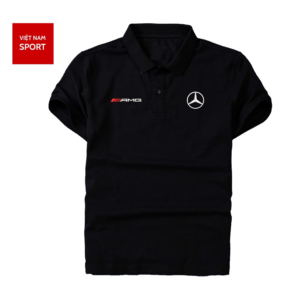 Áo Thun Polo Nam Cao Cấp, Thêu Logo Mercedes sắc nét, sang trọng