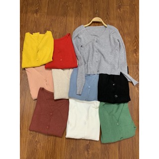 Áo len khoác cardigan basic cổ điển - 4 khuy(cúc) cài (20634#)