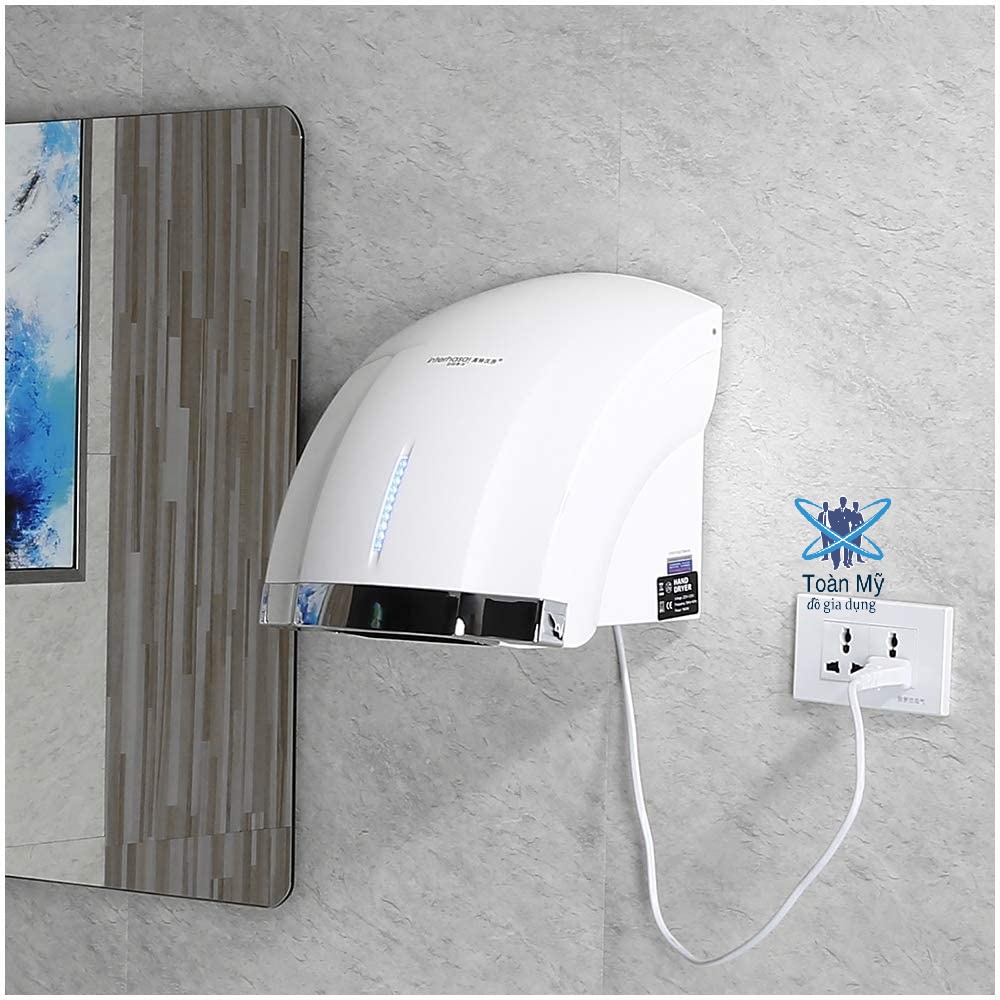 Máy sấy tay tự động Interhasa HSD-A1003 - 2 chế độ sấy, chống nước, sấy khô tay nhanh, nhựa ABS siêu bền