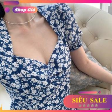 [SALE SOCK] Váy hoa dáng dài cổ vuông xẻ tà 2021 mẫu thiết kế mới hot nhất năm