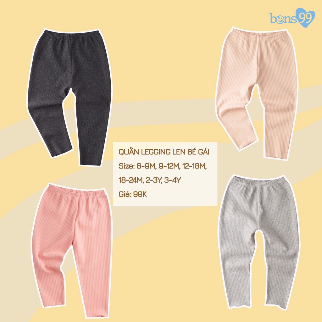 Bons99 Quần legging len bé gái