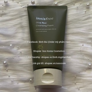 [AUTH ảnh thật mẫu mới nhất DATE 2022] Sữa rửa mặt Innisfree Olive Real Cleansing Foam 150ml