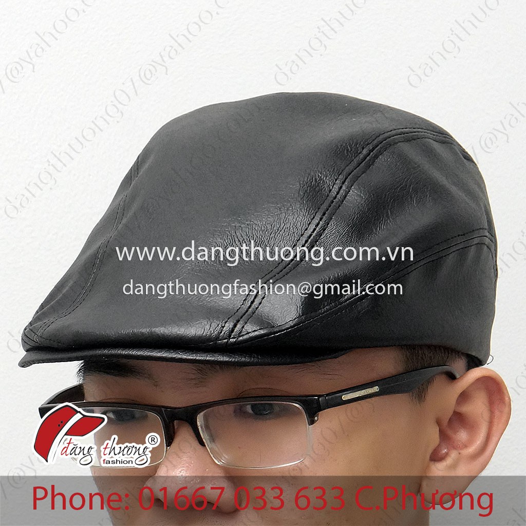 Mũ nón bere beret mu nồi da Nam HÌNH + CLIP THẬT