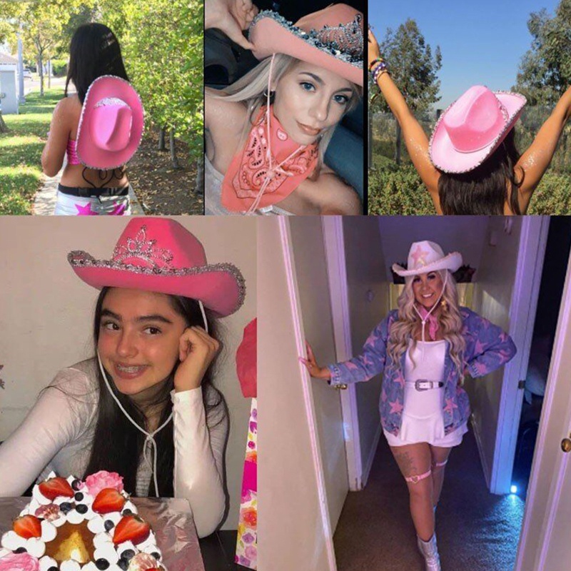 Mũ Chống Nắng Đính Kim Sa Hình Ngôi Sao Lấp Lánh Phong Cách Phương Tây