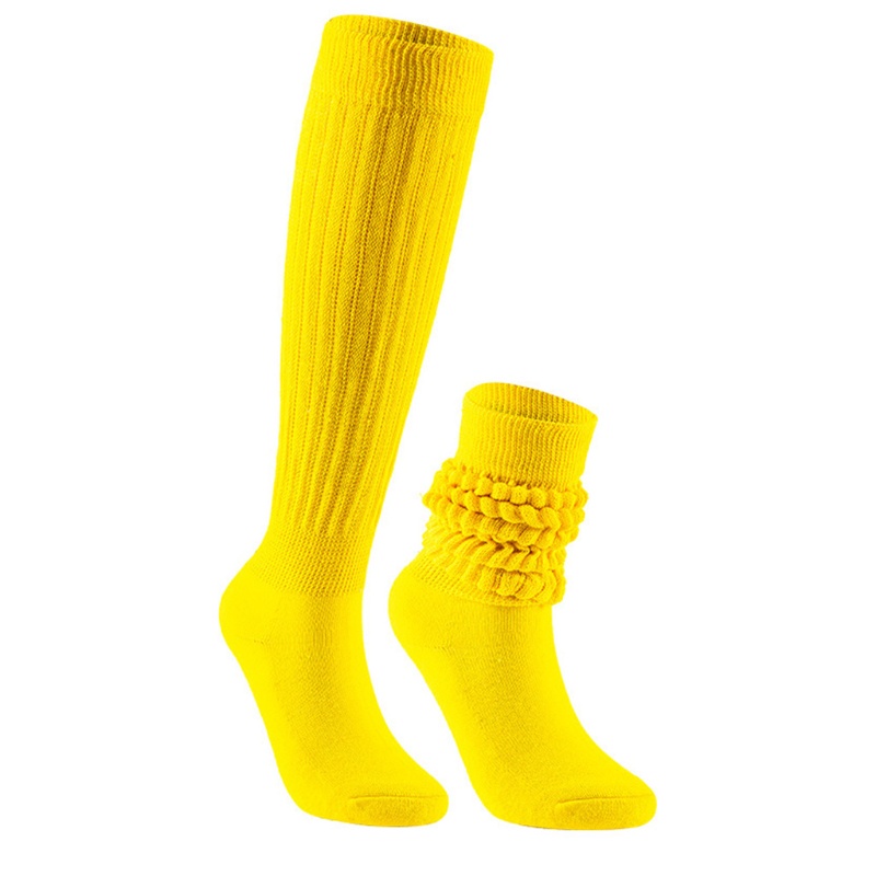 Youyo Vớ Ống Chân Dáng Rộng Xếp Chồng Lên Bong Bóng Cao Đến Đầu Gối Unisex