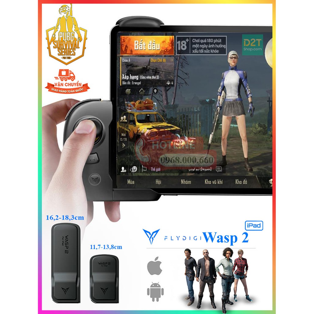 Flydigi Wasp 2 iPad | ĐÃ CHƠI ĐƯỢC TRÊN iOS 14  | Tay cầm chơi game cho iPad và Tablet chơi PUBG và các game khác